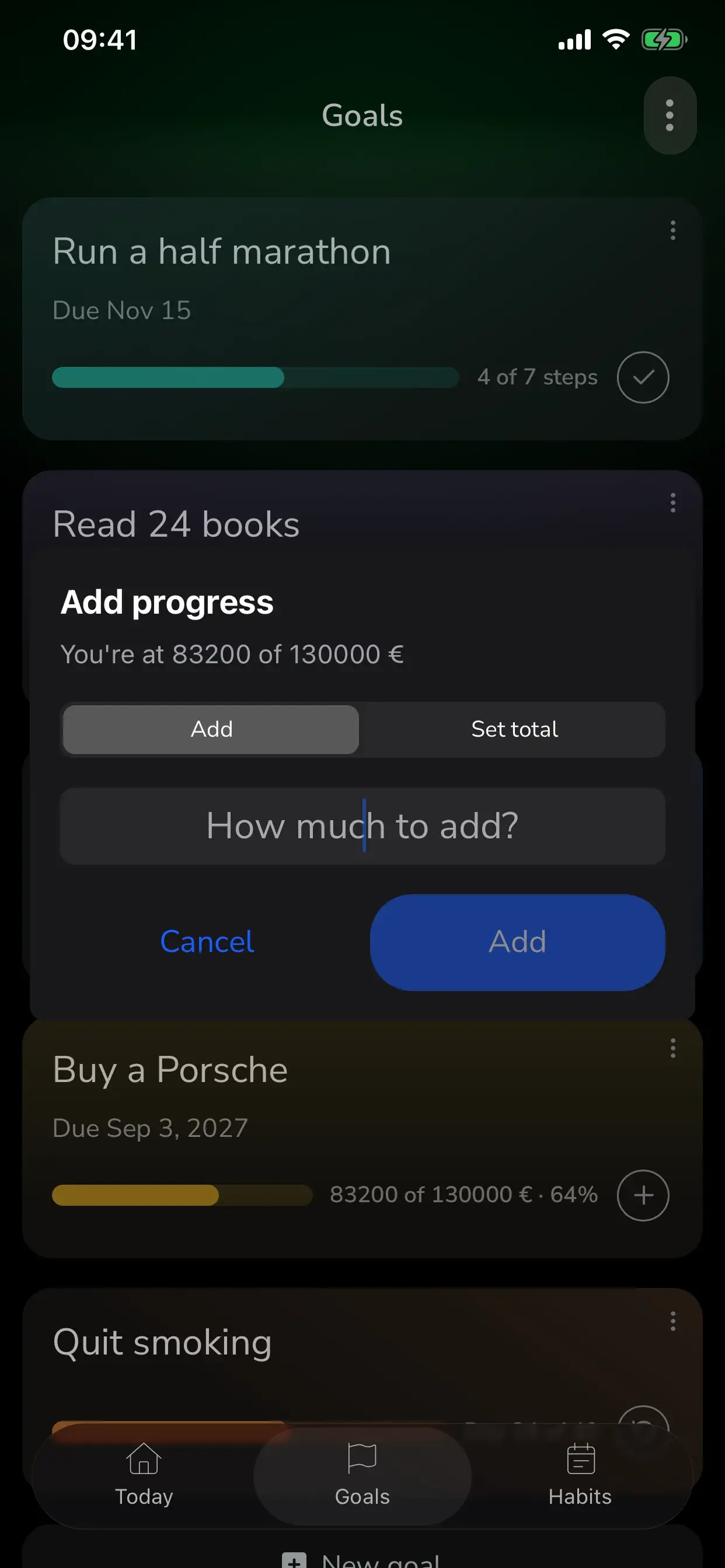Log progress dialog with Add and Set total modes