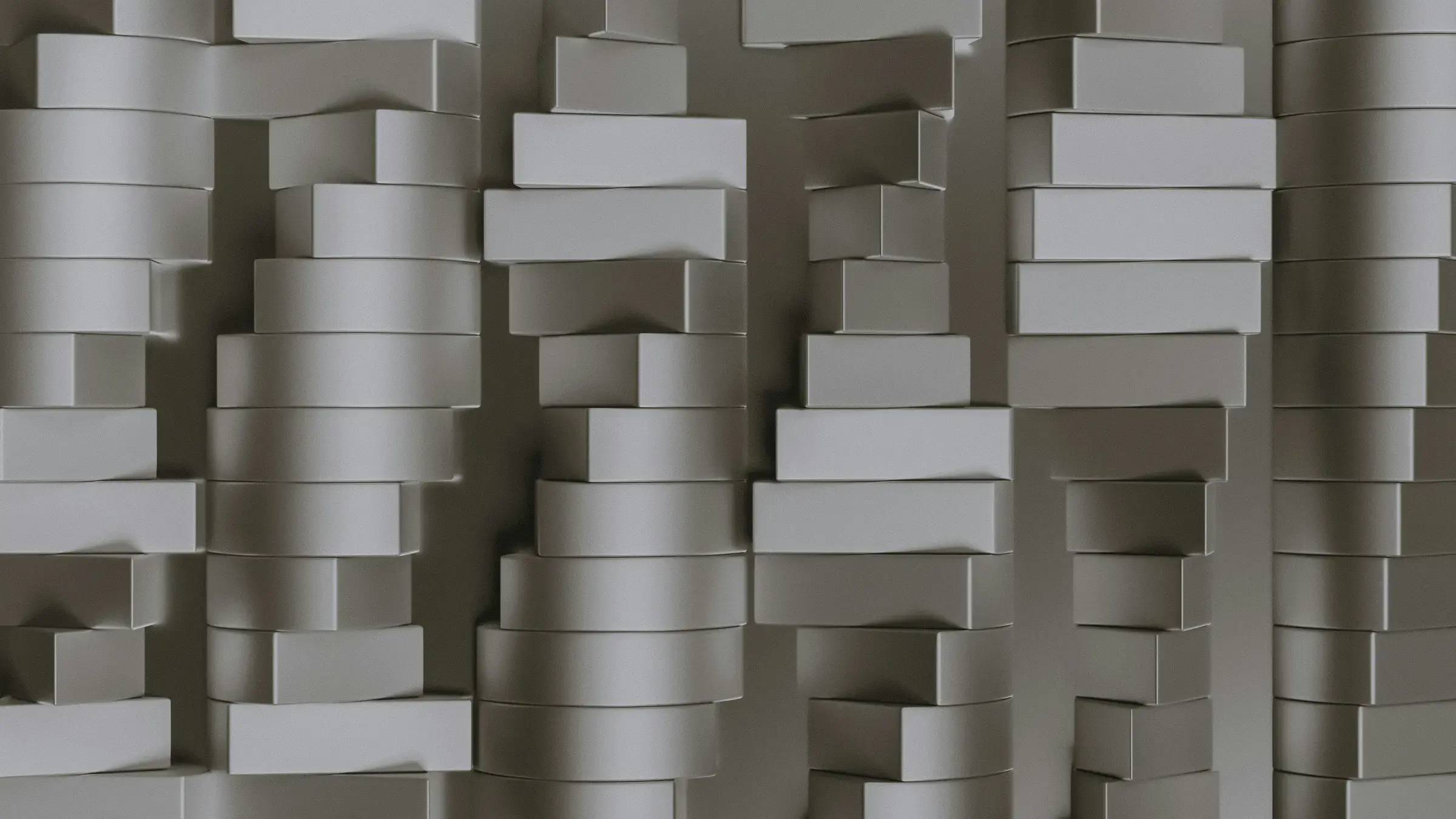 Columns of stacked grey blocks