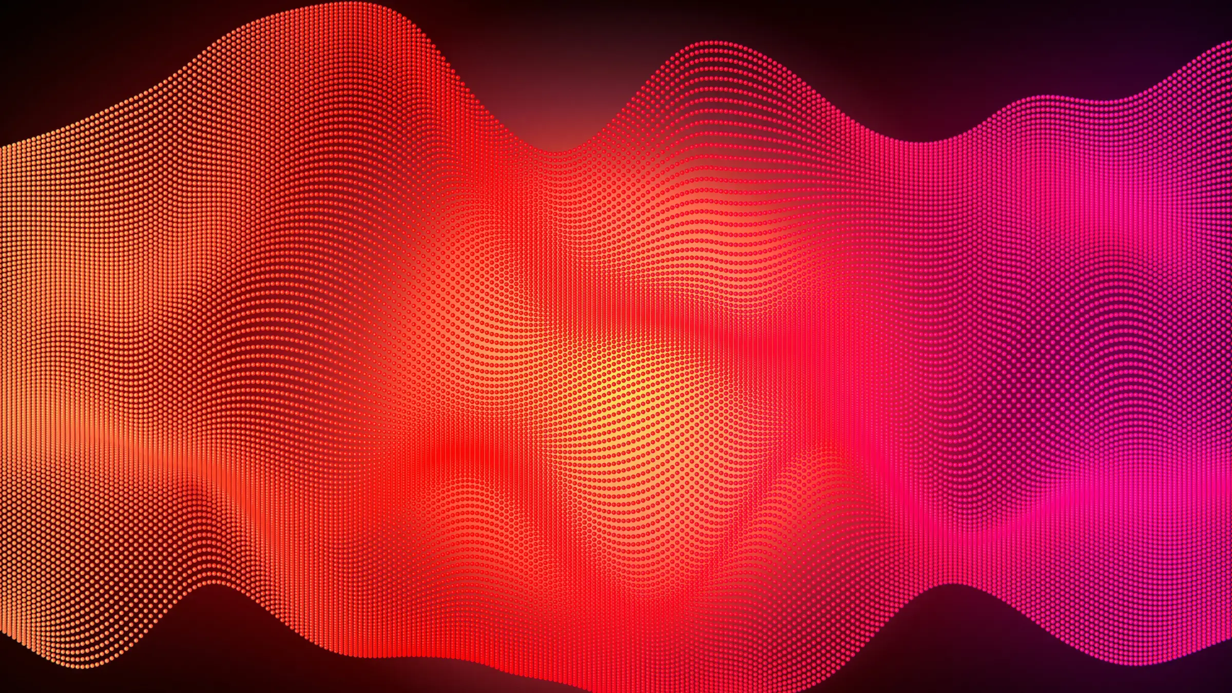 Orange to magenta wave of glowing dots